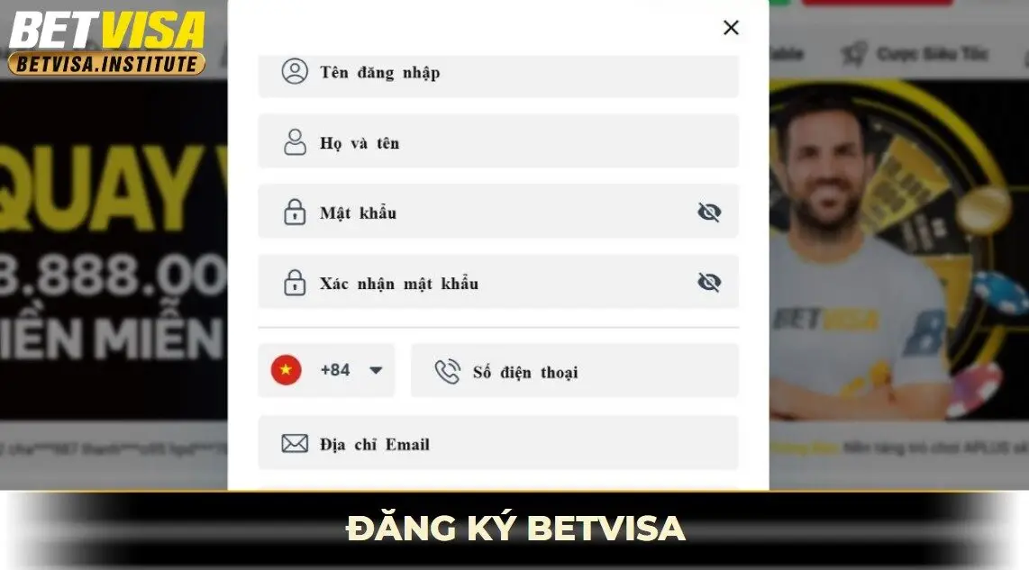 đăng ký betvisa bước 2