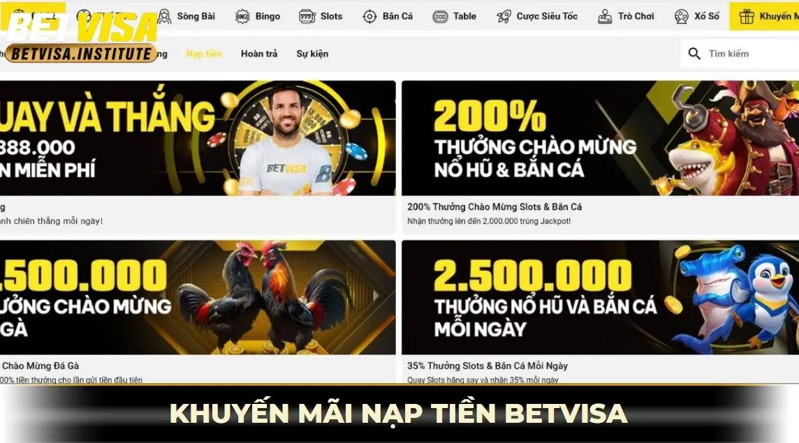 Khuyến mãi nạp tiền betvisa